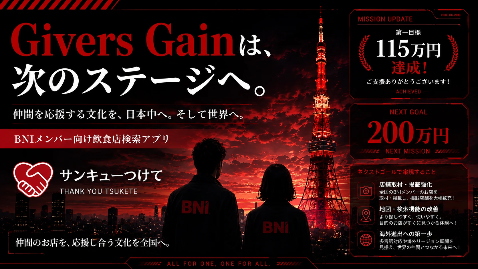 Givers Gainを、もっと見える形に。 BNI飲食店2000店舗計画。のサムネイル