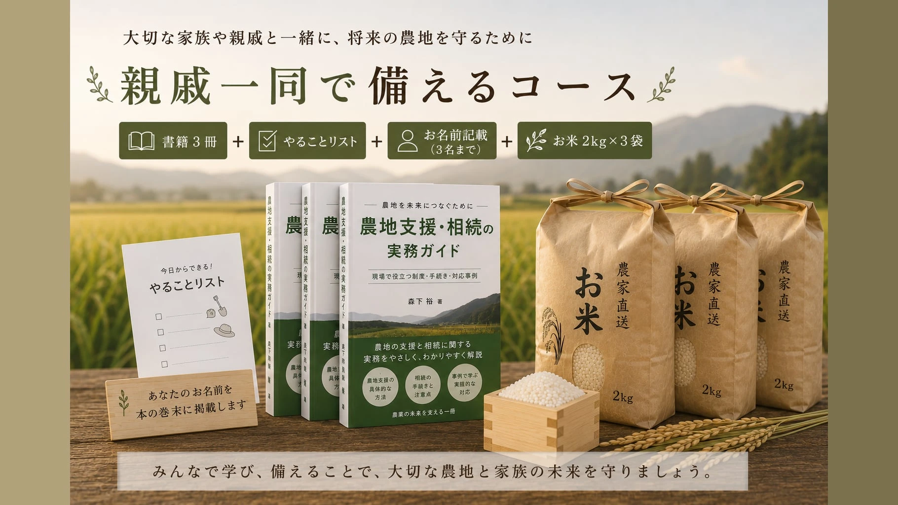 親戚一同で備えるお米つきのサムネイル